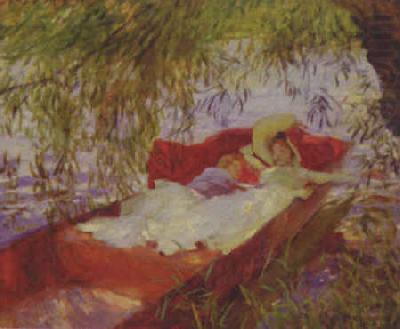 Two Women Asleep in a Punt under the Willows, John Singer Sargent